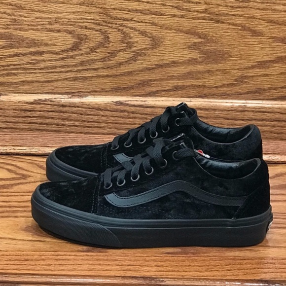 Vans Old Skool Velvet Black Black Shoes - Picture 2 of 7
